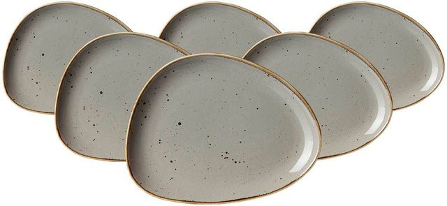Ritzenhoff & Breker Beilagenteller Taste, Grau, Keramik, 6er Set, B: 20,5 cm, T: 16 cm - Bild 1