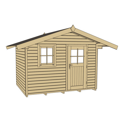 WEKA Gartenhaus 123 Gr. 2 mit Satteldach aus europäischer Fichte in Beige, B/H/T: 306 x 237 x 274 cm - Bild 3