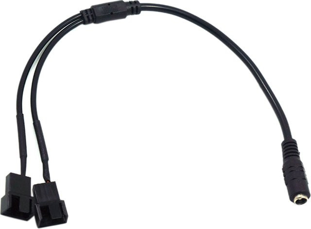 DC 5521 auf 4-Pin PWM Adapterkabel für Computer Gehäuse Lüfter 12V in Schwarz - Bild 1
