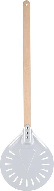 TOMTOP JMS Pizzaschaufel mit abnehmbarem Holzgriff in Beige, runder Pizzaspatel aus Metall und Holz, Länge: 60 cm - Bild 1