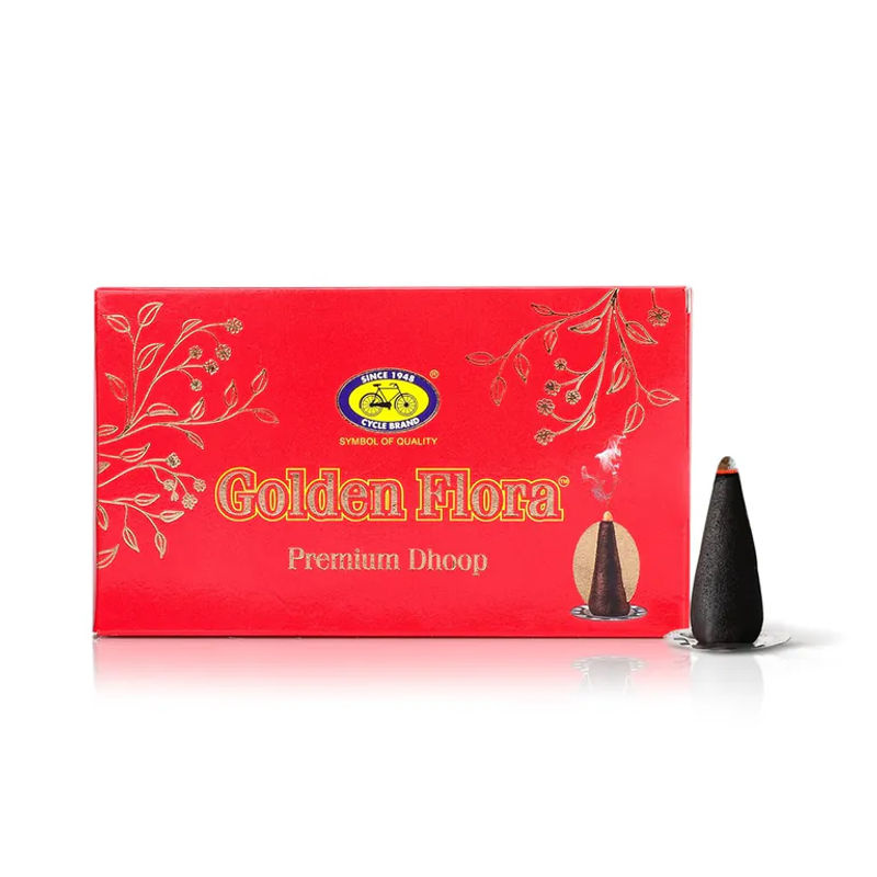 Golden Flora Wet Dhoop Aromatische Weiche Räucherkegel Rot, 3er-Pack (120g) - Bild 2