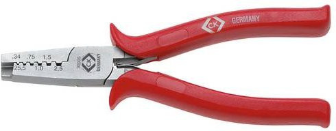 C.K Crimpzange für Aderendhülsen 0,25 bis 2,5 mm² in Rot aus gehärtetem Stahl und Edelstahl - Bild 1