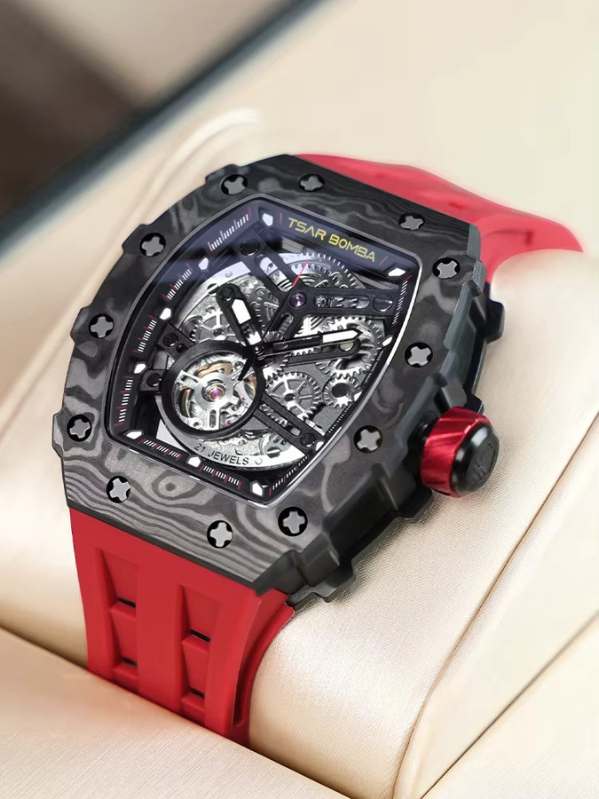 TSAR BOMBA Armbanduhr, Automatik, Edelstahl, Carbon Faser Lünette, Herren - Bild 2