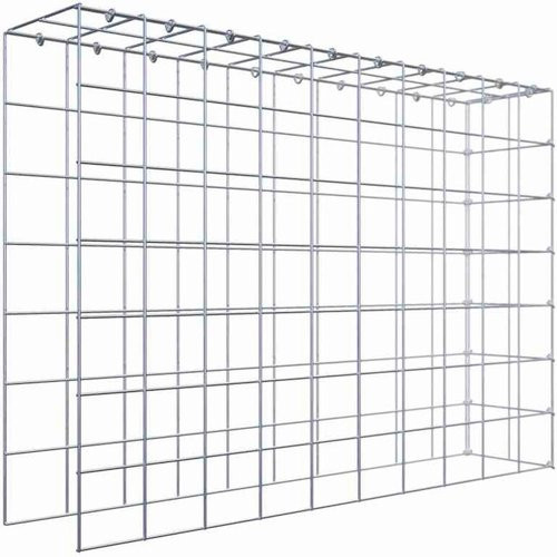 Gabiona Anbaukorb Typ 4 aus Stahl in Silbergrau, B/T/H: 70 x 100 x 20 cm, Maschenweite 10 x 10 cm - Bild 1