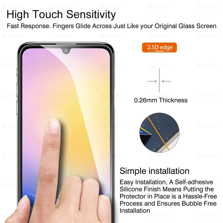 3er-Set gehärtetes Glas Displayschutz für Motorola Moto G34 G35 G45 G53 G55 G62 G73 G75 G84 G85 5G, transparent - Bild 4