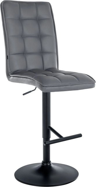DELUKE Barhocker PIMIR höhenverstellbarer Barstuhl aus Kunstleder in Grau und Schwarz, drehbar mit Lehne, B/T/H: 45 x 54 x 112 cm - Bild 1