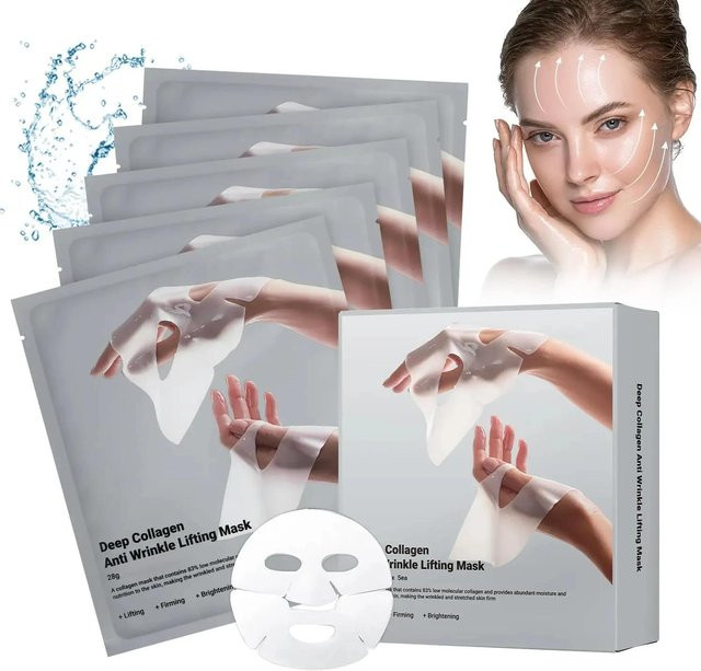 Health Plus Beauty Kollagen Anti-Falten Lifting Maske, 45 Stück, Trockene Haut - Bild 1