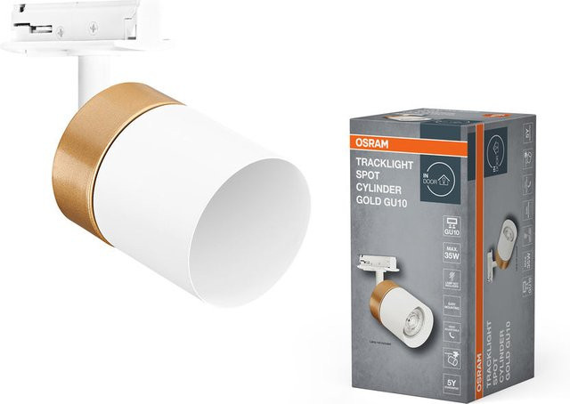 Osram TRACKLIGHT Schienensystem Leuchte mit Adapter in Gold und Weiß - Bild 1