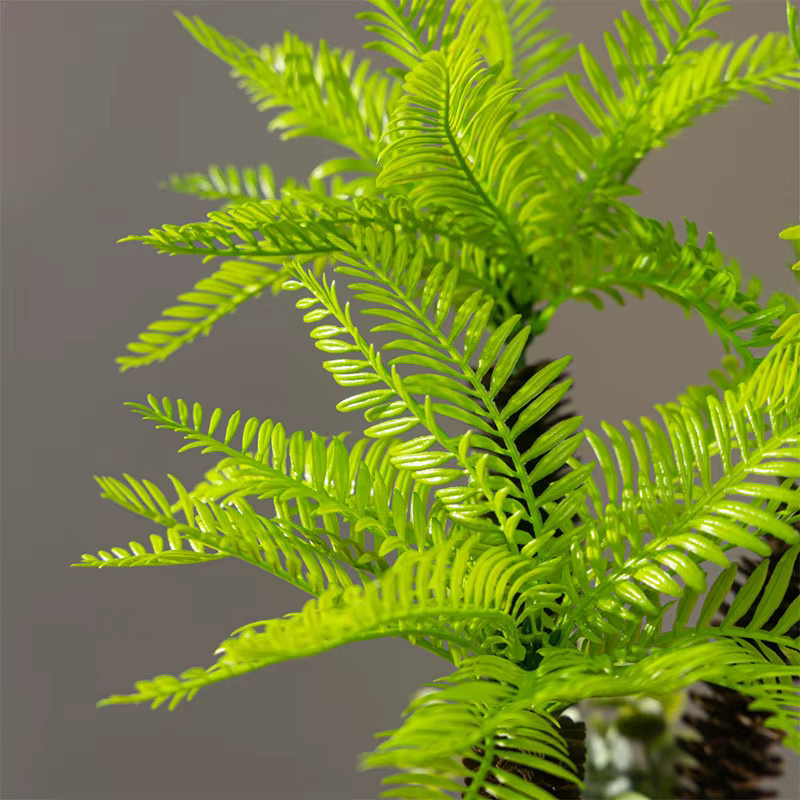 Künstliche Palme mit Sukkulenten von Kmitang in Grün, tropische Kunststoff-Kokosblätter für die Dekoration zu Hause und im Büro, Höhe: 40 cm, Breite: 33 cm - Bild 2