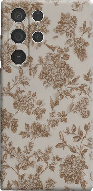 Beige Pfingstrosen-Handyhülle für Samsung Galaxy S25 Ultra, S24 und S23 Ultra Plus mit glänzender doppellagiger Rückseite - Bild 1