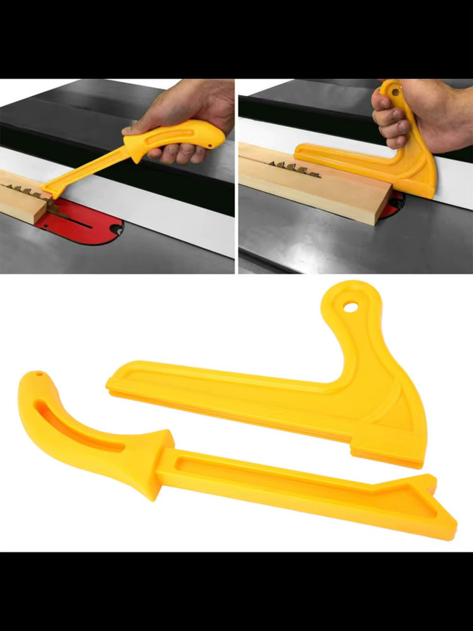 Qiilu 2-in-1 Push Stick aus Kunststoff in Gelb für die Holzbearbeitung - Bild 3