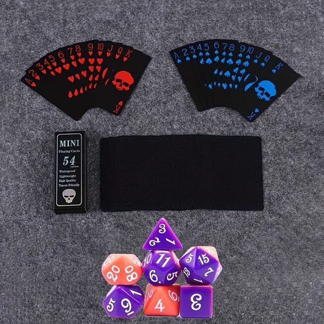 SZ-Damai Kartenspiel und Würfel, 2-teiliges Set, Kunststoff, Lila, Rosa / Pink, Schwarz, Bunt / Mehrfarbig - Bild 1