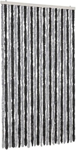 vidaXL Fliegenvorhang aus Chenille in Grau und Schwarz, B/H: 100 x 220 cm, thermoisolierend und schalldämmend - Bild 1