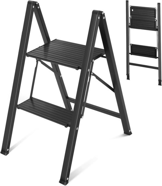 Sekey Klappleiter 2 Stufen Alu Klapptritt Stehleiter bis 150 kg - Bild 1