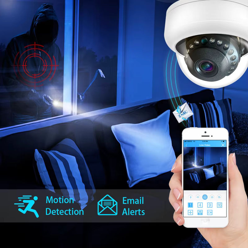 SIMICAM 4K IP Dome Überwachungskamera mit PoE und Nachtsicht in Weiß - Bild 4