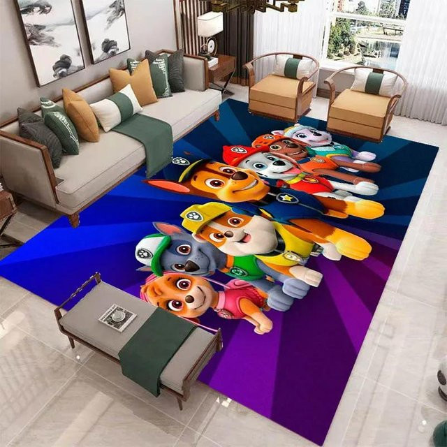 ChenYing01 3D Cartoon PAW Patrol Teppich, rutschfest und waschbar, Mehrfarbig, B/T: 60 x 40 cm - Bild 1