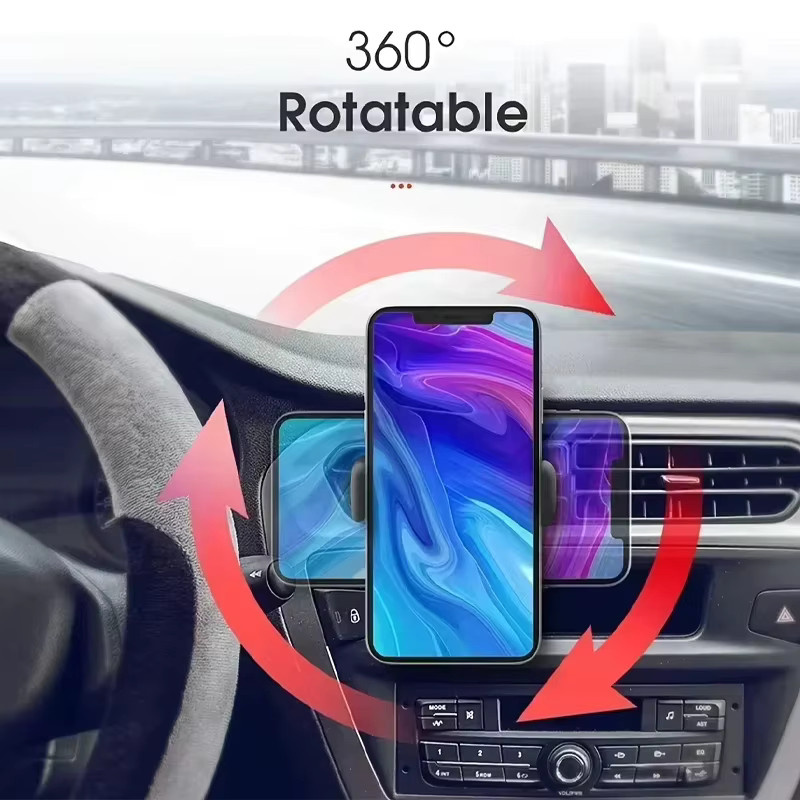 Universelle 360 Grad drehbare Handyhalterung für das Auto mit Schwerkraft-Mechanismus für den Lüftungsschlitz in Schwarz - Bild 4