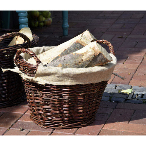 DOBAR Kaminholzkorb aus Weide und Jute in Braun, Durchmesser: 50 cm, Höhe: 40 cm - Bild 2