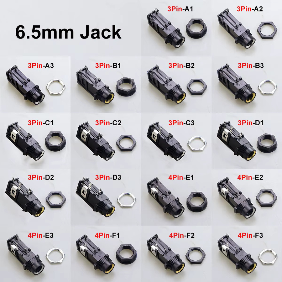 JCD 10er Set Audio Jack Buchsen 3,5 mm Stereo Dual Kanal für Mikrofon und Audio Interface, 3-Pin und 4-Pin, Schwarz - Bild 2