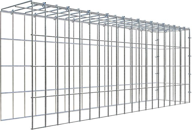 Gabiona C-Ring Anbaukorb Typ 4 in Silbergrau, Maschenweite 5 x 10 cm, B/T/H: 40 x 100 x 20 cm - Bild 1