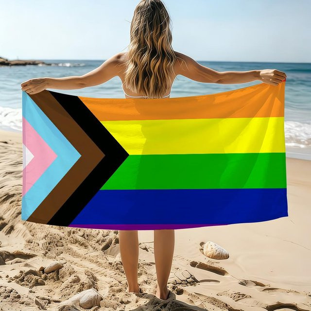 Shanika Chen Regenbogen Strandtuch LGBT Pride Month, schnelltrocknend und saugfähig, Mehrfarbig, Breite: 40 cm, Höhe: 60 cm - Bild 1