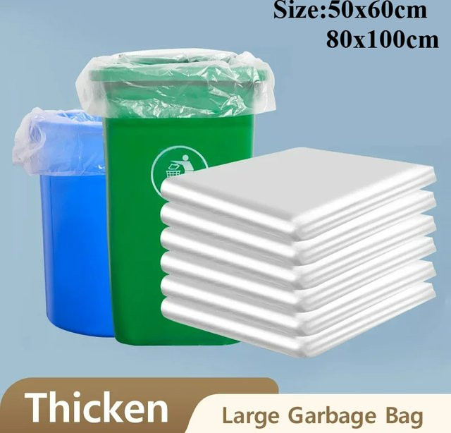 Extra weiße große Müllsäcke aus transparentem Kunststoff, verdickt, Einweg-Plastiktüten für Küche und Hotelaufbewahrung - Bild 1