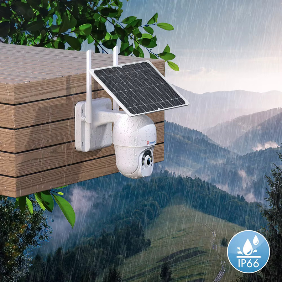 Ctronics 2K 4MP WLAN-Überwachungskamera mit 8W Solarpanel und 10000mAh Akku, kabellose IP-Außenkamera in Weiß mit 360° Sicht, Farbnachtsicht, Personenerkennung und Zwei-Wege-Audio, wasserdicht - Bild 7