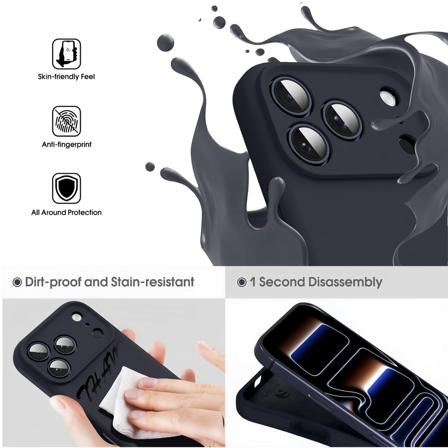 Apple Flüssige Silikon-Schutzhülle für iPhone 17 Pro Max, iPhone 17 und iPhone 17 Pro mit Kamera-Allround-Schutz und weichem Mikrofaserfutter in Purple - Bild 3