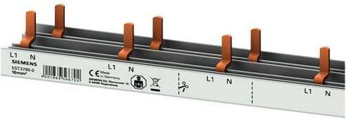 Siemens Stiftsammelschiene kompakt 10mm2 silber 1 TE - Bild 1