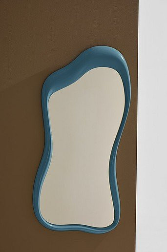 Lenny Spiegel Modern in Blau mit Holzdekor - Bild 1