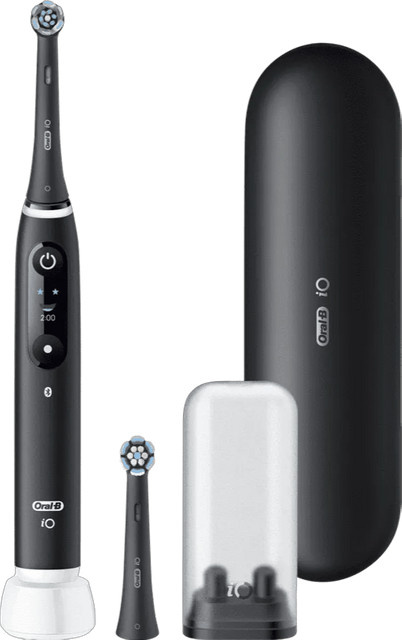 Oral-B iO 6N elektrische Zahnbürste, Schwarz, inkl. iO Sanfte Reinigung Aufsteckbürste - Bild 1