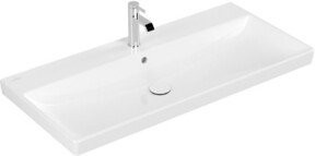 V&B Möbelwaschtisch Avento in Weiß mit Hahnloch und Überlauf B/T: 100 x 47 cm - Bild 1