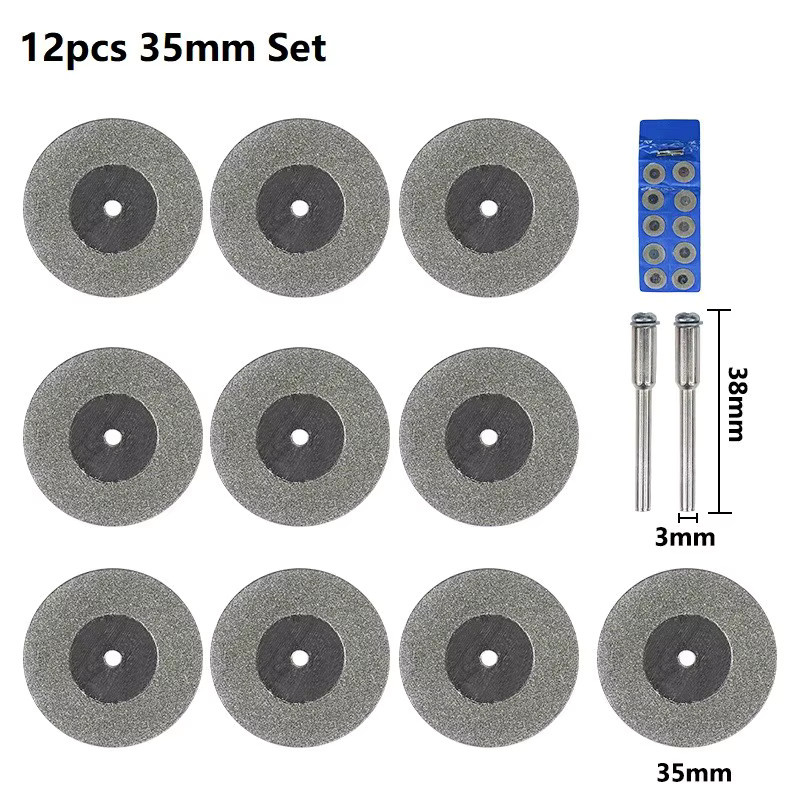 XCAN 10 Stück Diamant-Sägeblatt Set für Dremel-Drehwerkzeuge, Mini-Diamant-Schleifscheiben und Kreissägeblätter, Durchmesser: 16–60 mm - Bild 5