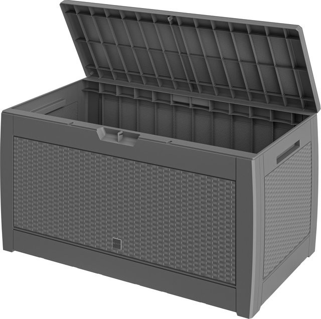 CASARIA Gartenbox Rato in Grau mit Rattan-Optik, 310 Liter, wasserdicht, Kunststoff, B: 119 cm, T: 60 cm, H: 60 cm - Bild 1