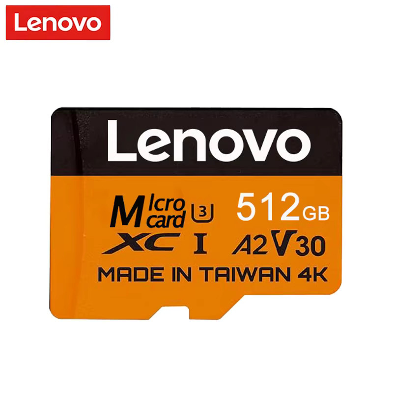 Lenovo MicroSD Speicherkarte Hochgeschwindigkeits-TF-Karte mit 512 GB, U3 V30 A2 Kompatibel mit Dashcam, Nintendo Switch und Tablet, Multicolor - Bild 1
