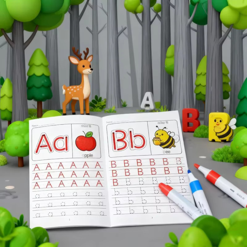BOHY Übungsbuch für englische Kursivschrift mit 26 Alphabet-Übungsblättern für Groß- und Kleinbuchstaben zum Handschrifttraining und zur Stiftkontrolle, Mehrfarbig - Bild 2