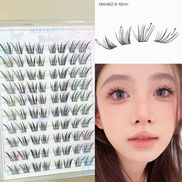 Mixiaohe Cluster Slant Lashes Ober- und Unterwimpern, Unisex - Bild 1