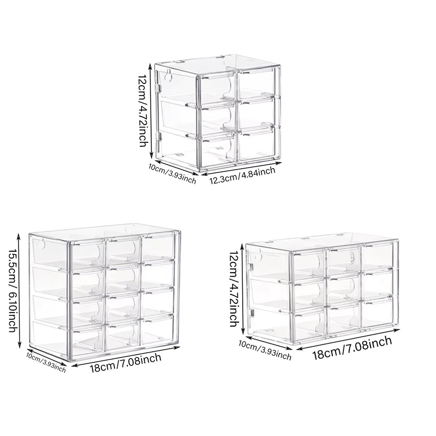Transparente Schmuckaufbewahrungsbox aus Acryl mit Schubladen für Armbänder, Schreibwaren und Lippenstift - Bild 2