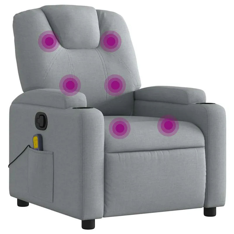 Vidaxl Ausklappbarer Massagesessel in Grau mit Stoffbezug und modernem Design - Bild 3