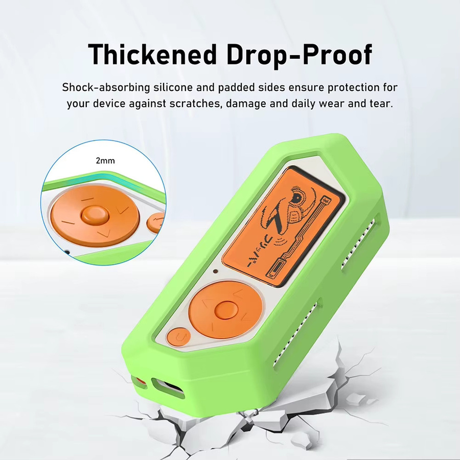 VKTECH Schutzset für Flipper Zero mit Silikon-Tragetasche und 3 transparenten Displayschutzfolien - Bild 2