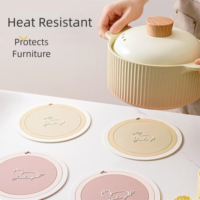 Hitzebeständige runde Gummi-Isoliermatte Tabletex in Pink - Bild 1