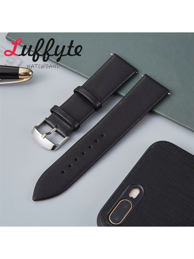 luffyte Uhrenarmband Leder, Schwarz, Damen - Bild 2