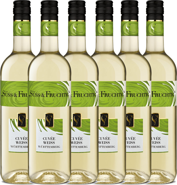 Württembergische WZG Süss & Fruchtig Cuvée Weiß Qualitätswein süß 6 x 0,75 l - Bild 1