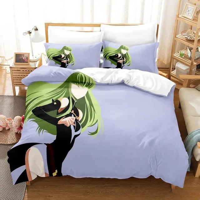 Code Geass Anime 3D-Druck Bettwäsche-Set 23-teilig für Erwachsene und Kinder, Bettbezug-Kollektion, B/H: 135 x 200 cm - Bild 1