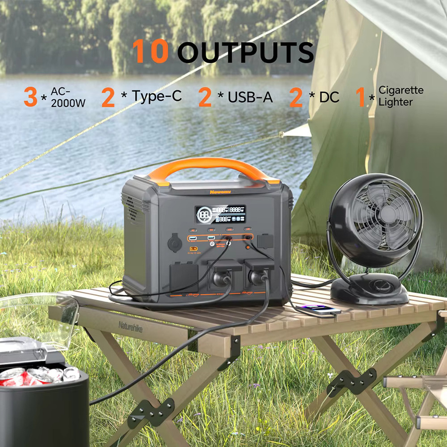 NEWSMY S1210 Tragbare Powerstation mit 2000W Leistung, 3000W Spitzenleistung, 1102,5Wh LiMnFePO4-Akku, 1300W AC Schnellladung und MPPT Solargenerator - Bild 5