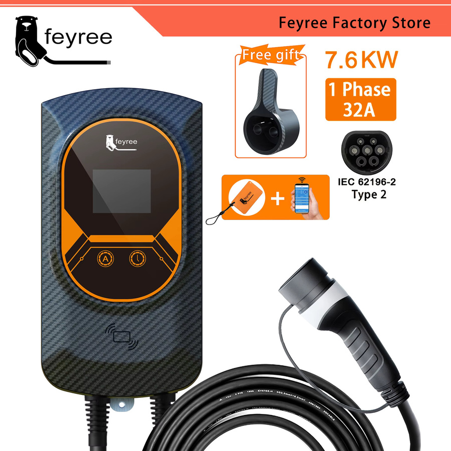 Feyree EVSE Wallbox Typ2 Autoladegerät mit APP-Steuerung für Elektrofahrzeuge, 3-Phasen-Ladestation für 11KW oder 22KW, 32A - Bild 5