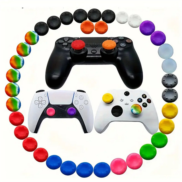 20er Set rutschfeste Silikon Analog-Joystick-Grip-Kappen für PS3 und Xbox 360 Controller in Multicolour - Bild 1