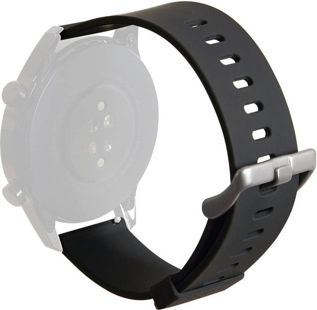 Icon Armband, Silikon, Edelstahl, Schwarz, 20 mm, Unisex - Bild 1