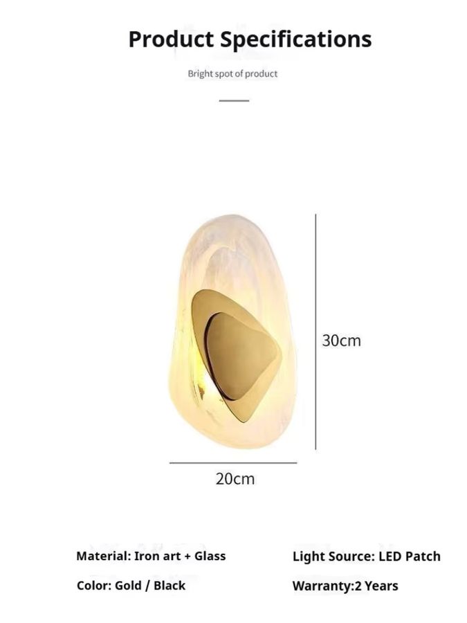 Claeted LED Wandlampe in Gold/Schwarz für Schlafzimmer und Wohnzimmer als moderne Dekoration - Bild 5