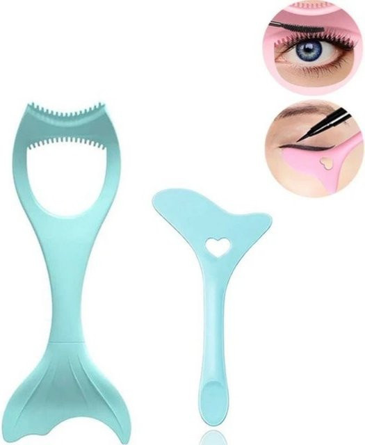 2-teiliges Set Eyeliner-Schablone und Mascara-Schild-Applikator, Pink - Bild 1